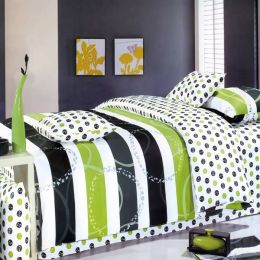 Blancho Bedding - [Green Olive] 100% Cotton 4PC Comforter Set (Twin Size)