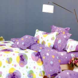 Blancho Bedding - [Pink Purple Neon] 100% Cotton 4PC Comforter Set (Twin Size)