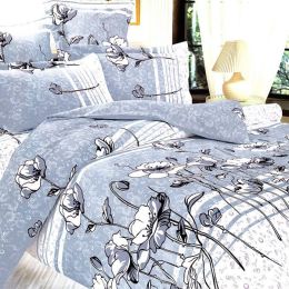 Blancho Bedding - [Pale Blue Lotus] 100% Cotton 4PC Comforter Set (Twin Size)