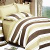 Blancho Bedding - [Chocolate Stripes] 100% Cotton 5PC Comforter Set (Full Size)