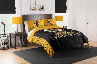 Bruins OFFICIAL "Draft" King Comforter & Shams Set