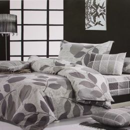Blancho Bedding - [Elm Leaf] 100% Cotton 4PC Comforter Cover/Duvet Cover Combo (Queen Size)