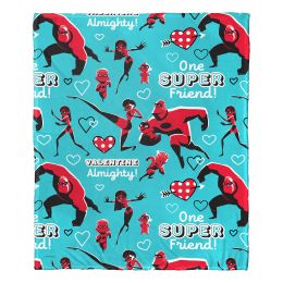 The Incredibles, Super Valentine Aggretsuko Comics Silk Touch Throw Blanket, 50" x 60"