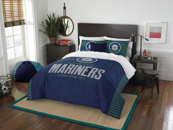 Mariners OFFICIAL Major League Baseball, Bedding, "Grand Slam" Full/Queen Printed Comforter (86"x 86") & 2 Shams (24"x 30") Set by The Northwest Compa
