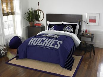 Rockies OFFICIAL Major League Baseball, Bedding, "Grand Slam" Full/Queen Printed Comforter (86"x 86") & 2 Shams (24"x 30") Set by The Northwest Compan