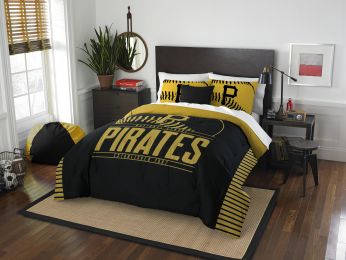 Pirates OFFICIAL Major League Baseball, Bedding, "Grand Slam" Full/Queen Printed Comforter (86"x 86") & 2 Shams (24"x 30") Set by The Northwest Compan
