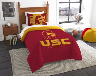 USC OFFICIAL Collegiate "Modern Take" Twin Comforter & Sham Set