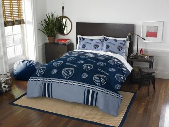 Sporting KC OFFICIAL MLS "Track" Full/Queen Comforter & Sham Set