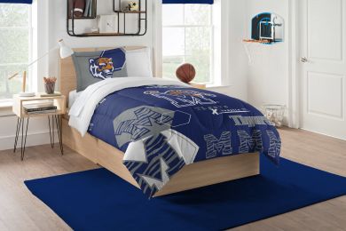 Memphis OFFICIAL Collegiate "Hexagon" Twin Comforter & Sham Set