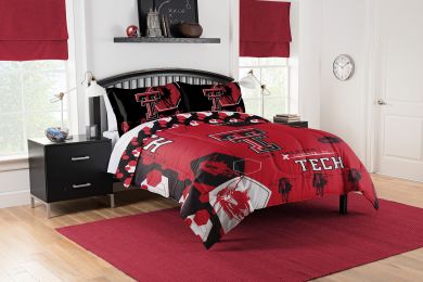 Texas Tech OFFICIAL Collegiate "Hexagon" Full/Queen Comforter & Shams Set