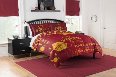 Iowa State OFFICIAL Collegiate "Hexagon" Full/Queen Comforter & Shams Set