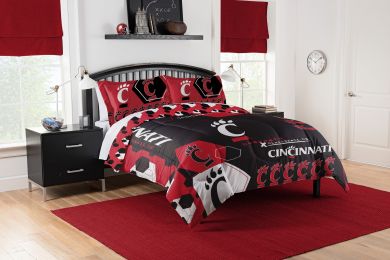 Cincinnati OFFICIAL Collegiate "Hexagon" Full/Queen Comforter & Shams Set