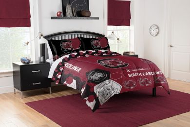 South Carolina OFFICIAL Collegiate "Hexagon" Full/Queen Comforter & Shams Set