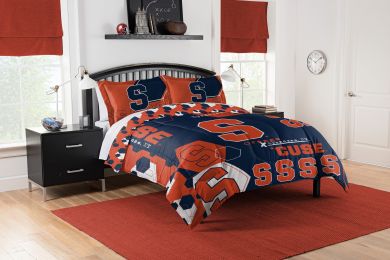 Syracuse OFFICIAL Collegiate "Hexagon" Full/Queen Comforter & Shams Set