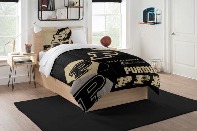 Purdue OFFICIAL Collegiate "Hexagon" Twin Comforter & Sham Set