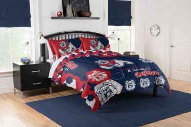 Fresno State OFFICIAL Collegiate "Hexagon" Full/Queen Comforter & Shams Set
