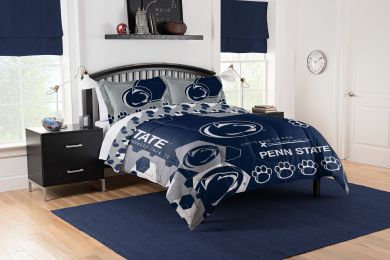 Penn State OFFICIAL Collegiate "Hexagon" Full/Queen Comforter & Shams Set