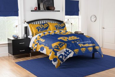 Pittsburgh OFFICIAL Collegiate "Hexagon" Full/Queen Comforter & Shams Set