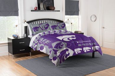 Kansas State OFFICIAL Collegiate "Hexagon" Full/Queen Comforter & Shams Set