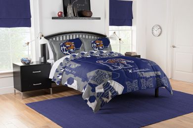 Memphis OFFICIAL Collegiate "Hexagon" Full/Queen Comforter & Shams Set