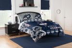 UConn OFFICIAL Collegiate "Hexagon" Full/Queen Comforter & Shams Set