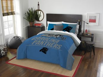 Panthers OFFICIAL National Football League, Bedding, "Draft" Full/Queen Printed Comforter (86"x 86") & 2 Shams (24"x 30") Set by The Northwest Company