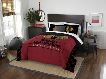 Blackhawks OFFICIAL "Draft" Full/Queen Comforter & Sham Set