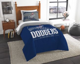 Dodgers OFFICIAL Major League Baseball, Bedding, Printed Twin Comforter (64"x 86") & 1 Sham (24"x 30") Set by The Northwest Company