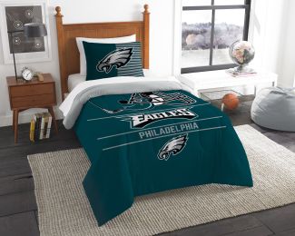 Eagles OFFICIAL National Football League, Bedding, "Draft" Printed Twin Comforter (64"x 86") & 1 Sham (24"x 30") Set by The Northwest Company