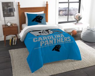 Panthers OFFICIAL National Football League, Bedding, "Draft" Printed Twin Comforter (64"x 86") & 1 Sham (24"x 30") Set by The Northwest Company