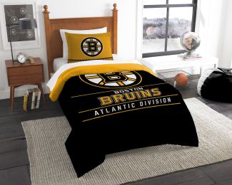 Bruins OFFICIAL National Hockey League, Bedding, "Draft" Twin Printed Comforter (64"x 86") & 1 Sham (24"x 30") Set by The Northwest Company
