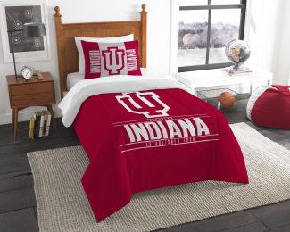 Indiana OFFICIAL Collegiate "Modern Take" Twin Comforter & Sham Set