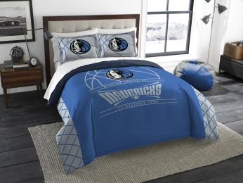 Mavericks OFFICIAL National Basketball Association, Bedding, "Reverse Slam" Full/Queen Printed Comforter (86"x 86") & 2 Shams (24"x 30") Set by The No