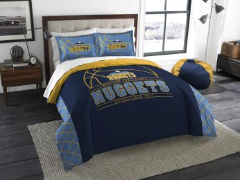 Nuggets OFFICIAL National Basketball Association, Bedding, "Reverse Slam" Full/Queen Printed Comforter (86"x 86") & 2 Shams (24"x 30") Set by The Nort