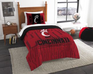 Cincinnati OFFICIAL Collegiate "Modern Take" Twin Comforter & Sham Set
