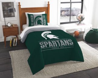 Michigan State OFFICIAL Collegiate "Modern Take" Twin Comforter & Sham Set