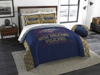 Pelicans OFFICIAL National Basketball Association, Bedding, "Reverse Slam" Full/Queen Printed Comforter (86"x 86") & 2 Shams (24"x 30") Set by The Nor
