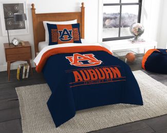 Auburn OFFICIAL Collegiate "Modern Take" Twin Comforter & Sham Set