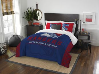 NY Rangers OFFICIAL "Draft" Full/Queen Comforter & Sham Set