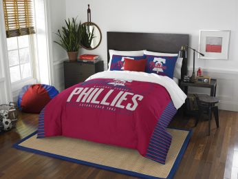 Phillies OFFICIAL Major League Baseball, Bedding, "Grand Slam" Full/Queen Printed Comforter (86"x 86") & 2 Shams (24"x 30") Set by The Northwest Compa