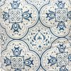 DunaWest 17 x 17 Inch Decorative Square Cotton Accent Throw Pillow with Classic Damask Print, Blue and White