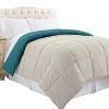 DunaWest Genoa King Size Box Quilted Reversible Comforter , Blue and Gray