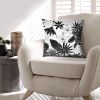 DunaWest 17 x 17 Inch Decorative Square Cotton Accent Throw Pillow with Classic Floral Print, Black and White