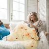 Burrito Tortilla Throw Blanket Pancake Wrap Blanket Soft Round Swaddle for Adults Kids Baby Pets